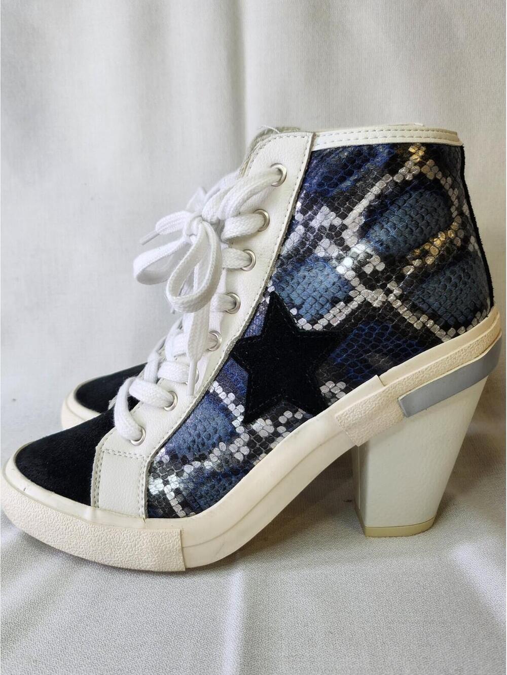 Giuseppe Zanotti Black White Snake Print Star Ankle Bootie Leather 8.5 - Picture 2 of 10